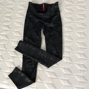 Spanx Faux Leather Camo Leggings